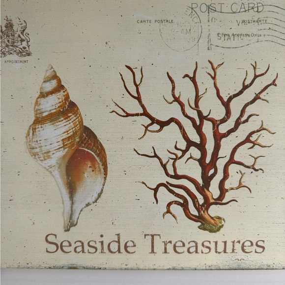 Set Coastal Postcard Style Shabby Chic Beachy Wooden Pictures (2) - Picture 1 of 8